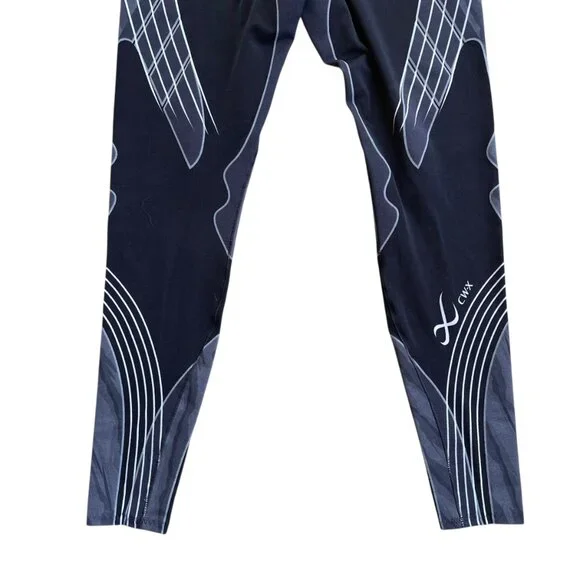 🏃♂️ CW-X Stabilyx Running Leggings L Blue Black Compression Spandex - Picture 8 of 9